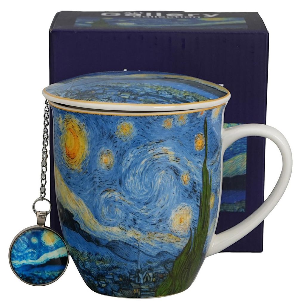 DUO ART GALLERY Becher 400 ml mit Teesieb STARRY NIGHT Produktbild 