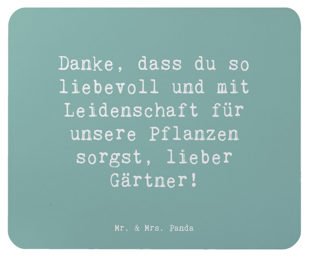 Mr. & Mrs. Panda Mauspad Spruch Lieber Gärtner - Meeresbrise - Geschenk, danke, Bedanken, Anerkennung, Aufmerksamkeit, mausteppich, mousematte, Na...