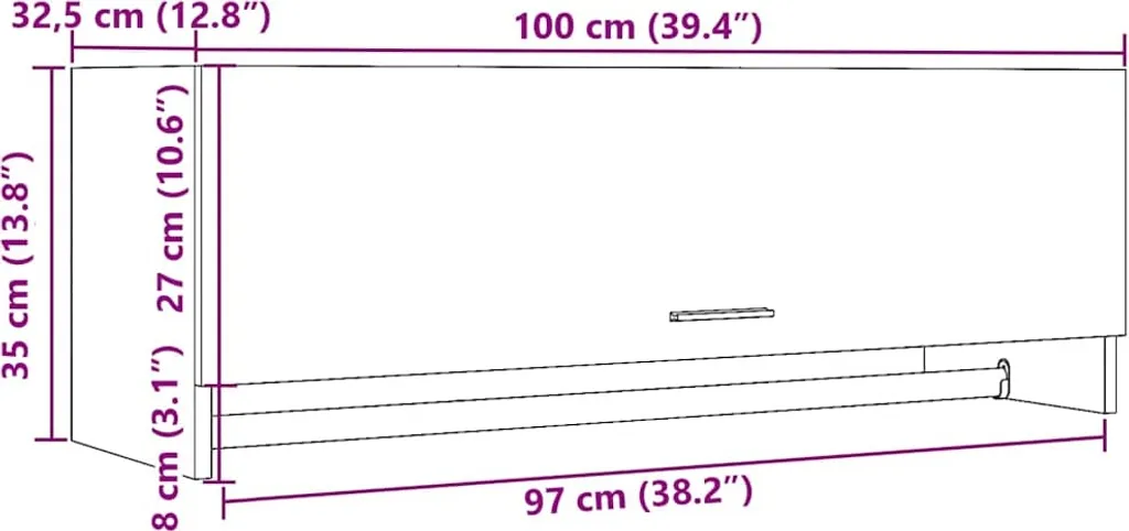 Armadio Rovere Artigianale 100x32,5x35 cm Materiale in legno - 9