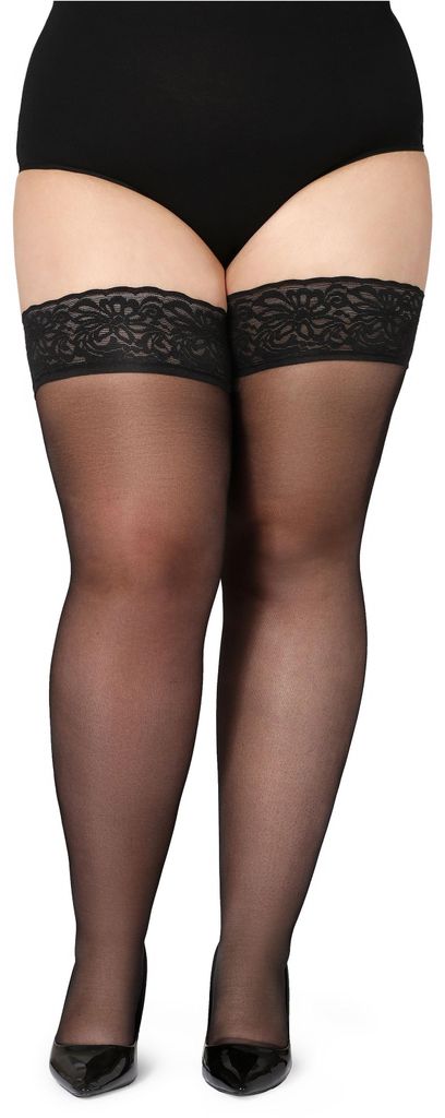 Bellivalini Damen halterlose Strümpfe mit Spitze Plus Size Produktbild 