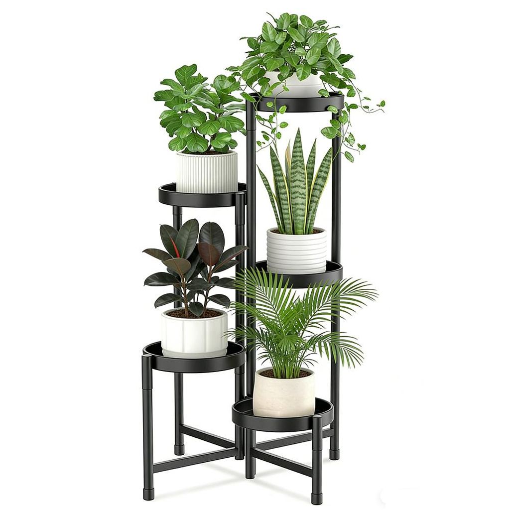 5-Tier Blumentreppe Pflanzenständer Metall Blumenständer Produktbild 