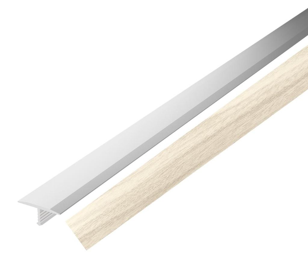 VILO Übergangsprofil T-Profil - 18mm x 186cm - Aluminium Bodenprofil verdeckt - Schottische Kiefer