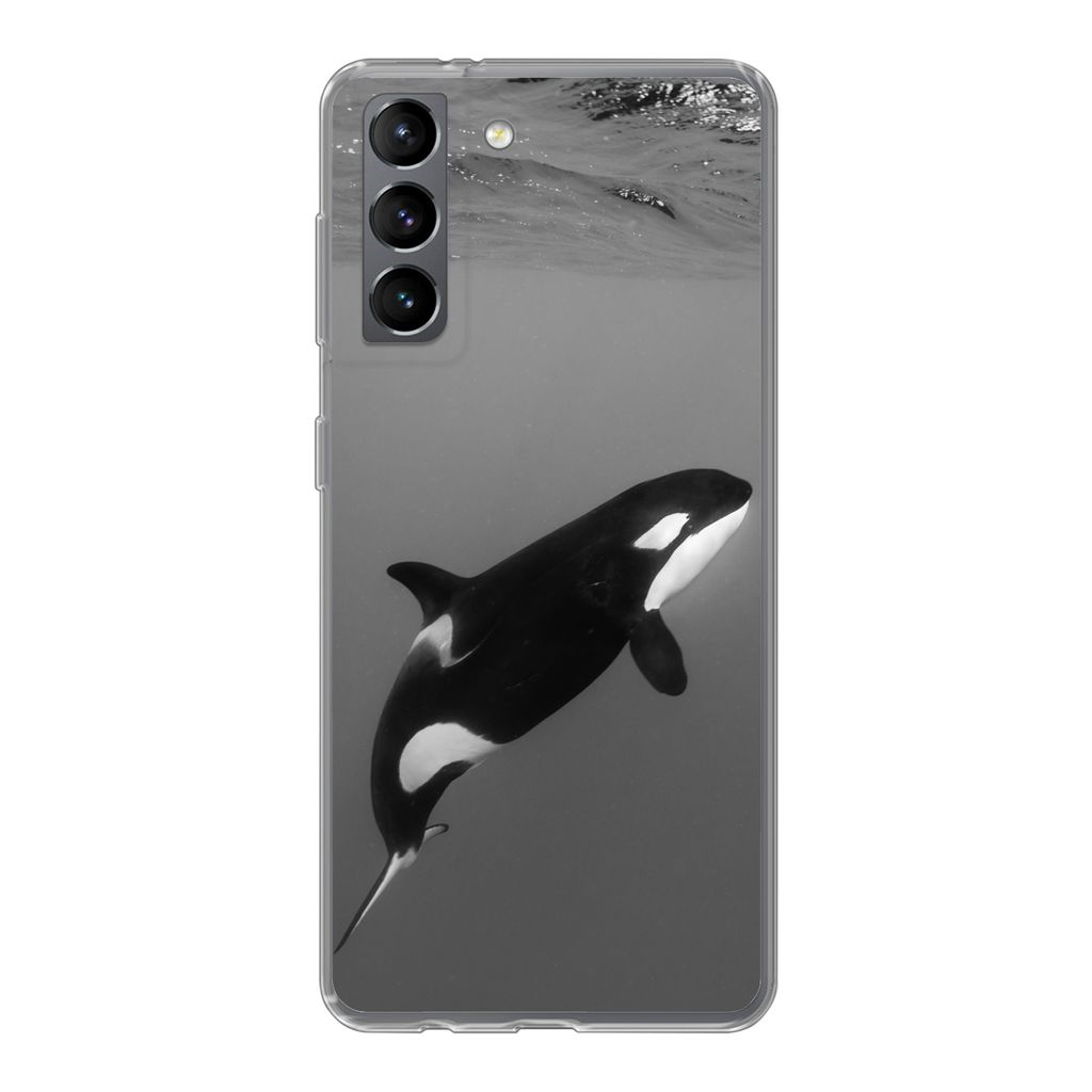 MuchoWow Handyhülle Schutzhülle Hülle für Samsung Galaxy S21 Orca - Wasser - Tiere Silikon Softcase Handy Hülle - Softcase