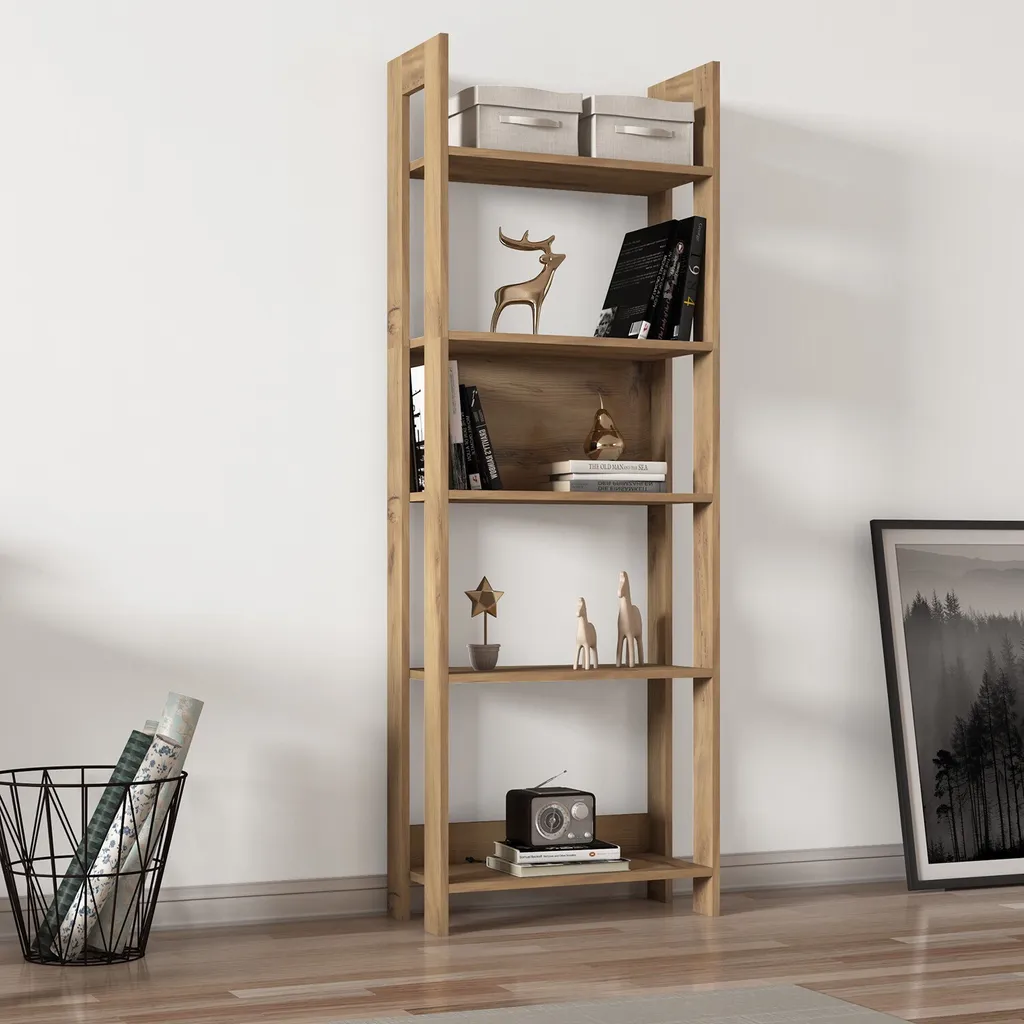 Bibliothèque de Bureau Idéale pour Livres et Dossiers - Finition Chêne