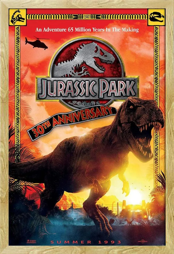 Affiche encadrée Jurassic Park 30th Anniversary cadre hêtre et vitre