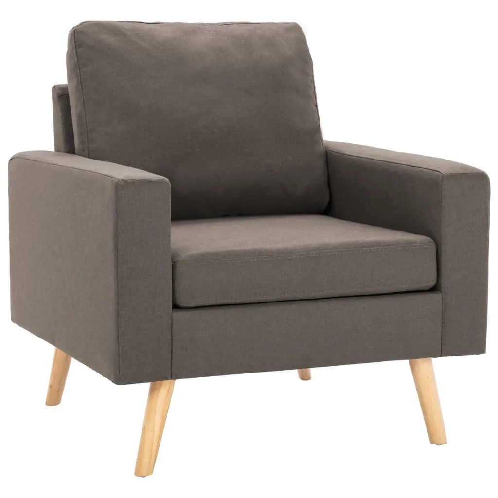 Fauteuil de salon en tissu taupe - Siège confortable pour séjour chic