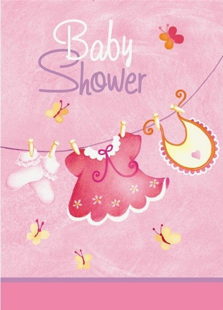 Unique Party - Einladungen "Clothesline", Baby Shower 8er-Pack - Karton SG23891 (Einheitsgröße) (Pink)