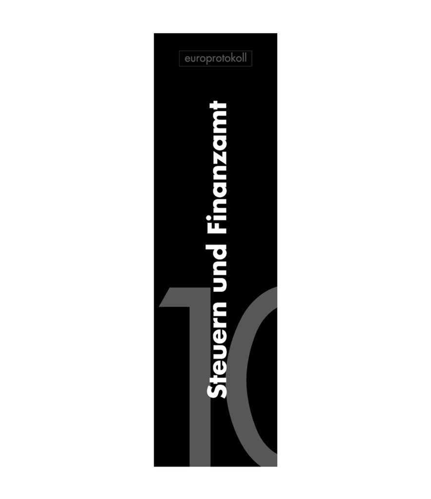 europrotokoll Rückenschild 'Steuern und Finanzamt' für DIN A4 Ordner, beschriftetes Einsteckschild im Format 53 x 186 mm, passend für 8 cm Ordner