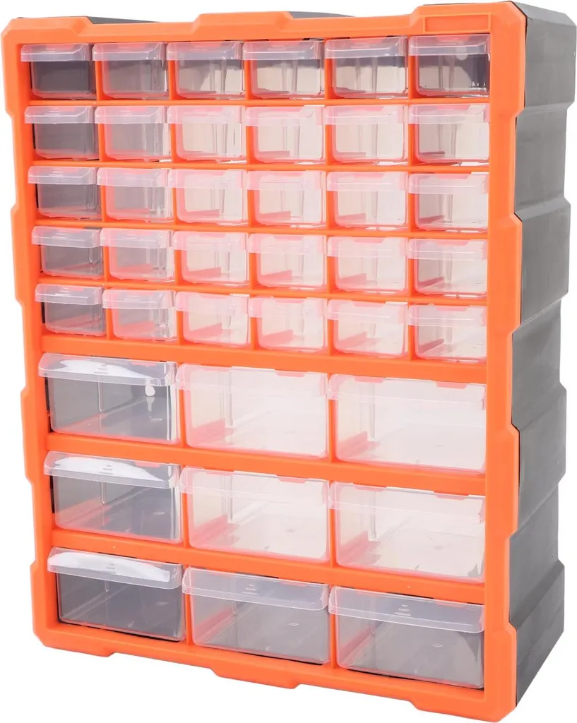 Meuble de rangement 39 tiroirs plastique pour atelier et bricolage DIY