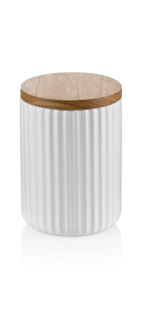 Kela Küchenbehälter, Keramik/Holz-Gummiholz, 0,75 l, Durchmesser 10 x 14 cm
