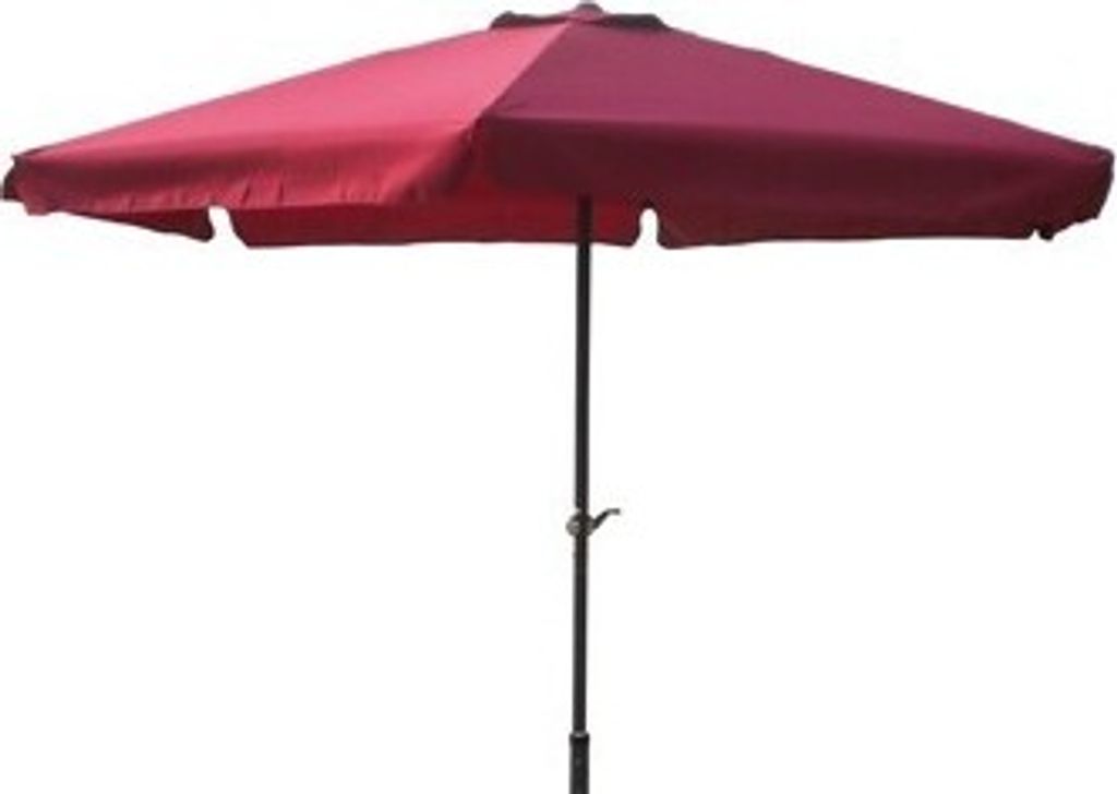 Sonnenschirm burgundrot Ø 3 Meter mit Kurbel und Krempe Produktbild 