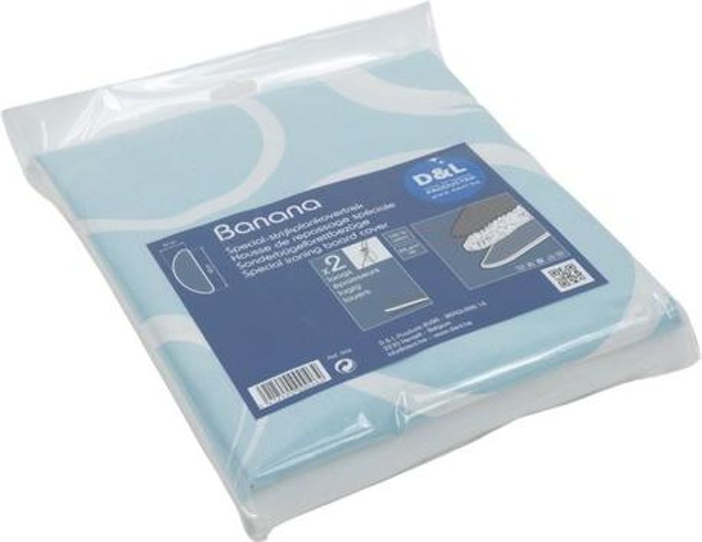 Bügelbrettbezug Modell Banana + Molton - 160 x 57cm, 100% Baumwolle, mit Kordel und Stopper - passend für Hailo Banaan Bügelbretter Bügelbrettb...