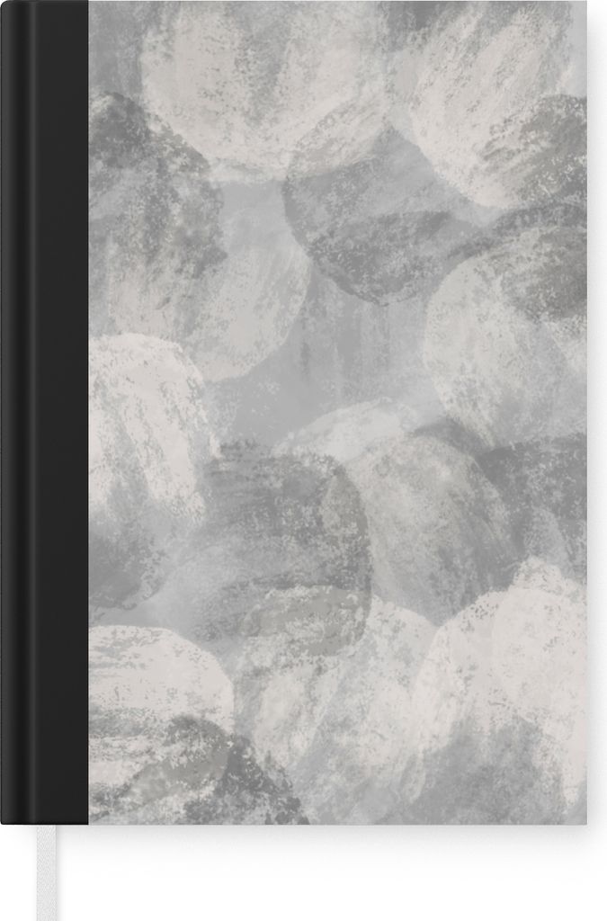 MuchoWow Notizbuch Tagebuch Haushaltsbuch Notebook A5 Abstrakt - Farbe - Grau - Malerei - Notizblock - Notizheft - Notebook - Schreibblock - Papier
