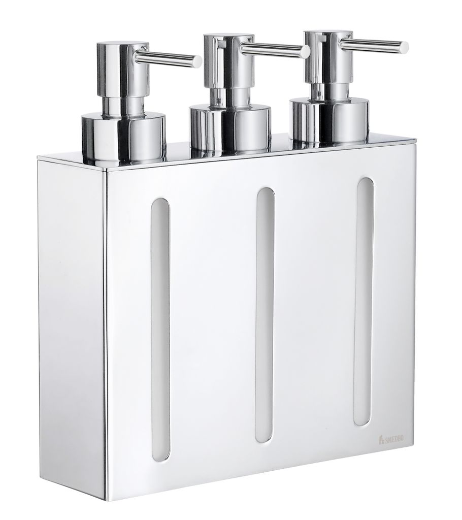 Smedbo OUTLINE - Seifenspender, 3-fach in chrom poliert FK259