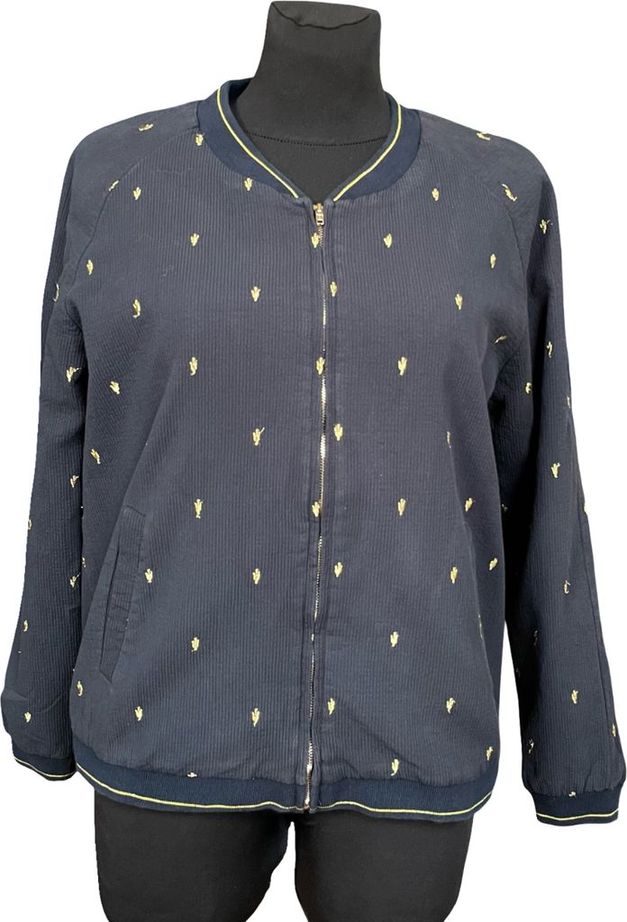 ICHI Women's Unbuttoned Sweatshirt Bequem Warm Navy L