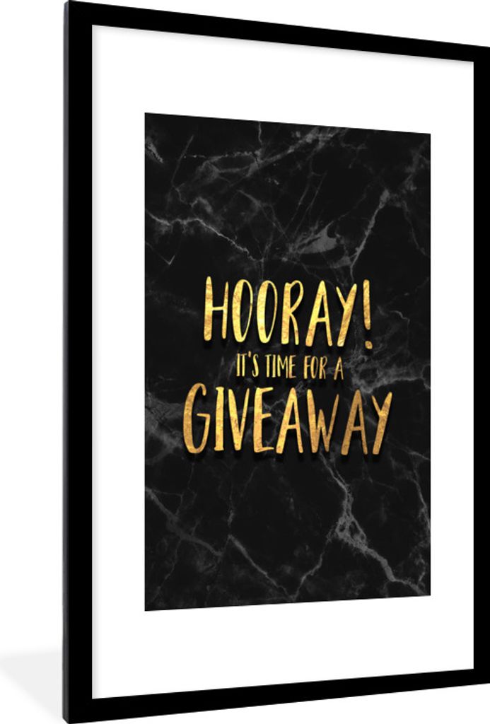MuchoWow Gerahmtes Poster Zitate - Geschenk - Gold - Marmor 60x90 cm - Poster mit Schwarzem Bilderrahmen Wandposter Rahmen Foto Bilder - Dekorati...
