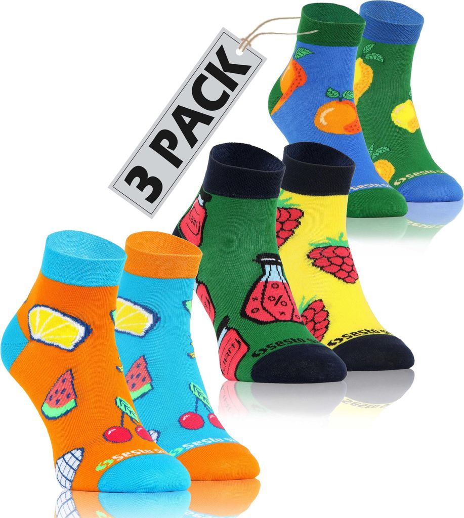sesto senso 3 Paar Lustige Kurze Socken Bunte Verrückt Produktbild 