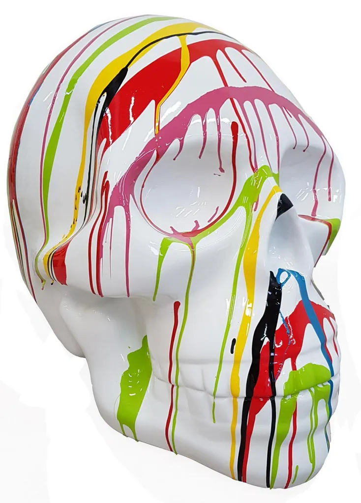 Grande Statue de Jardin Crâne Abstrait 58cm - Décoration Maison Moderne