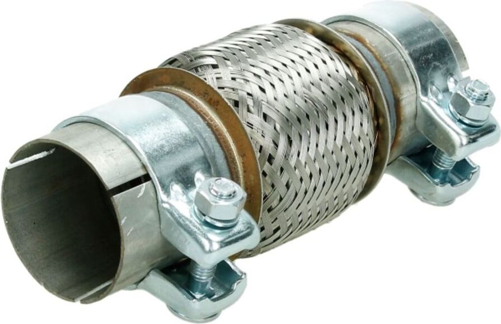 ECD Germany Universal Flexrohr mit 2 Schellen, 61x100 mm, aus Edelstahl, Interlock, Montage ohne Schweißen, Flexibles Rohr, Flexstück Wellrohr Ho...