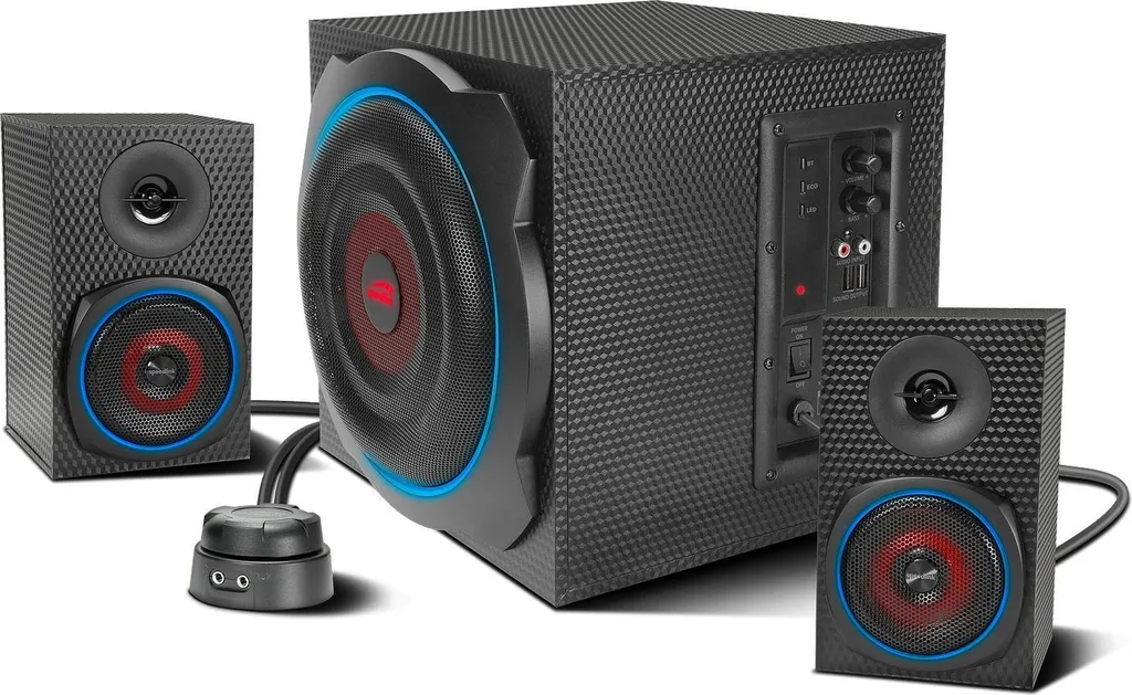 Enceintes PC 2.1 Speedlink GRAVITY CARBON avec Caisson de Basses RGB - 6