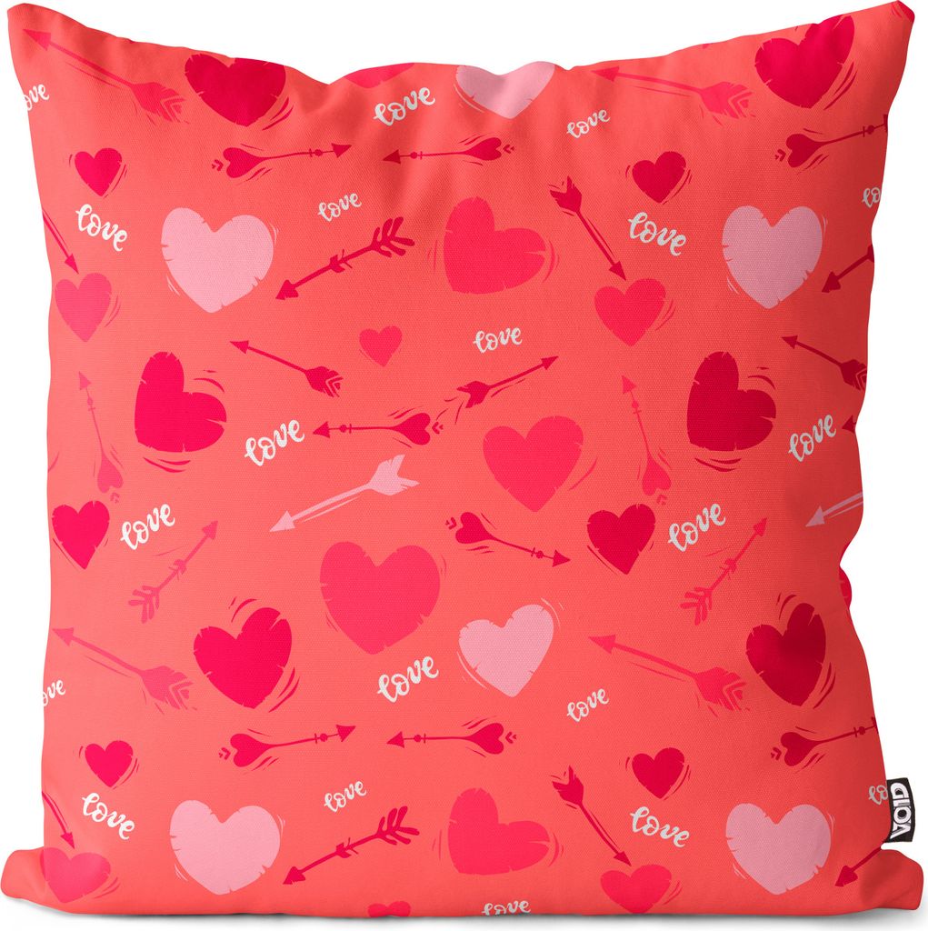 VOID Valentinstag Herzen Pfeile Kissenbezug Kissenhülle Sofakissen Kissen Deko Outdoor-Kissen Dekokissen