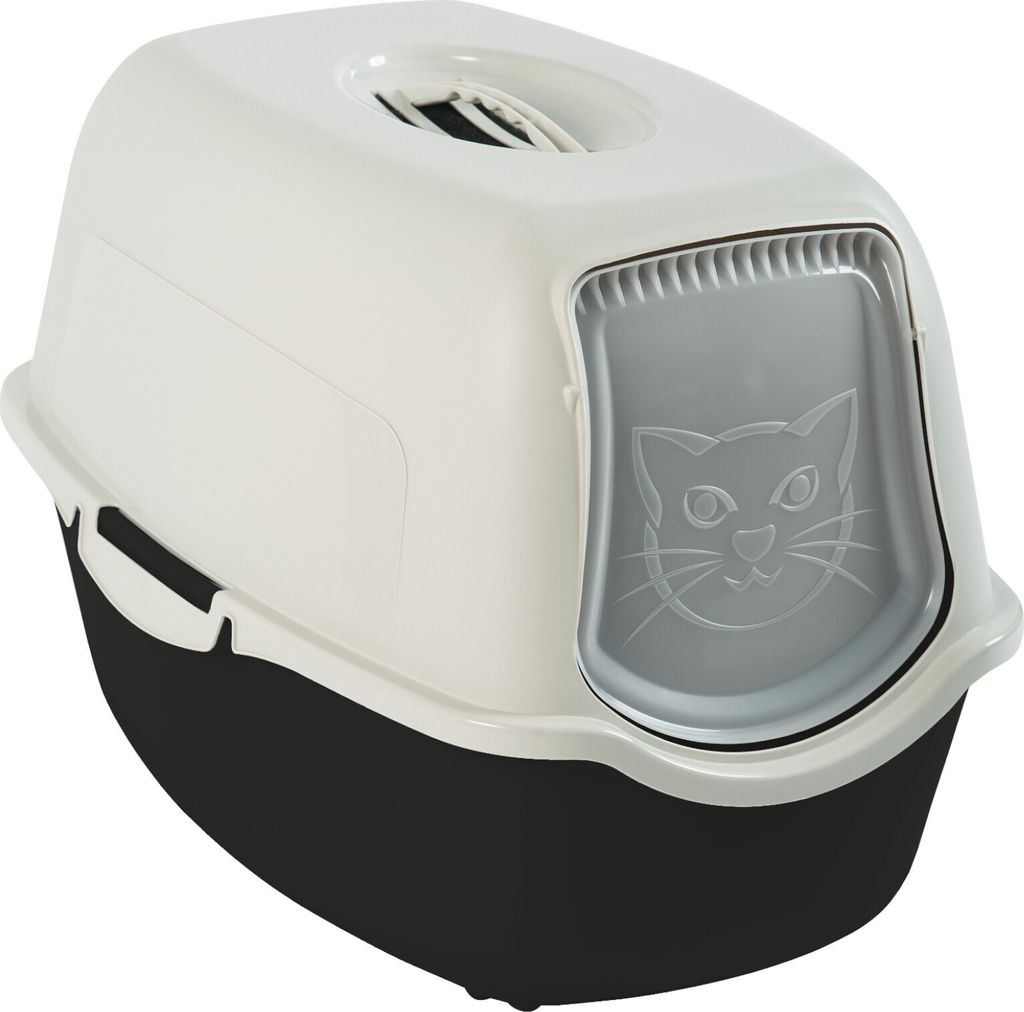 Rotho Katzentoilette Eco Bailey mit geruchshemmendem Aktivkohlefilter - Katzenklo 56,0 x 40,0 x 39,0 cm - Katzen Toilette inkl. Haube und Schwingtür