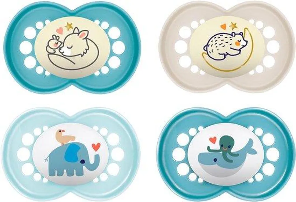 Sucettes Physiologiques 16+ - Pack de 4 Tétines avec Étuis Stérilisables