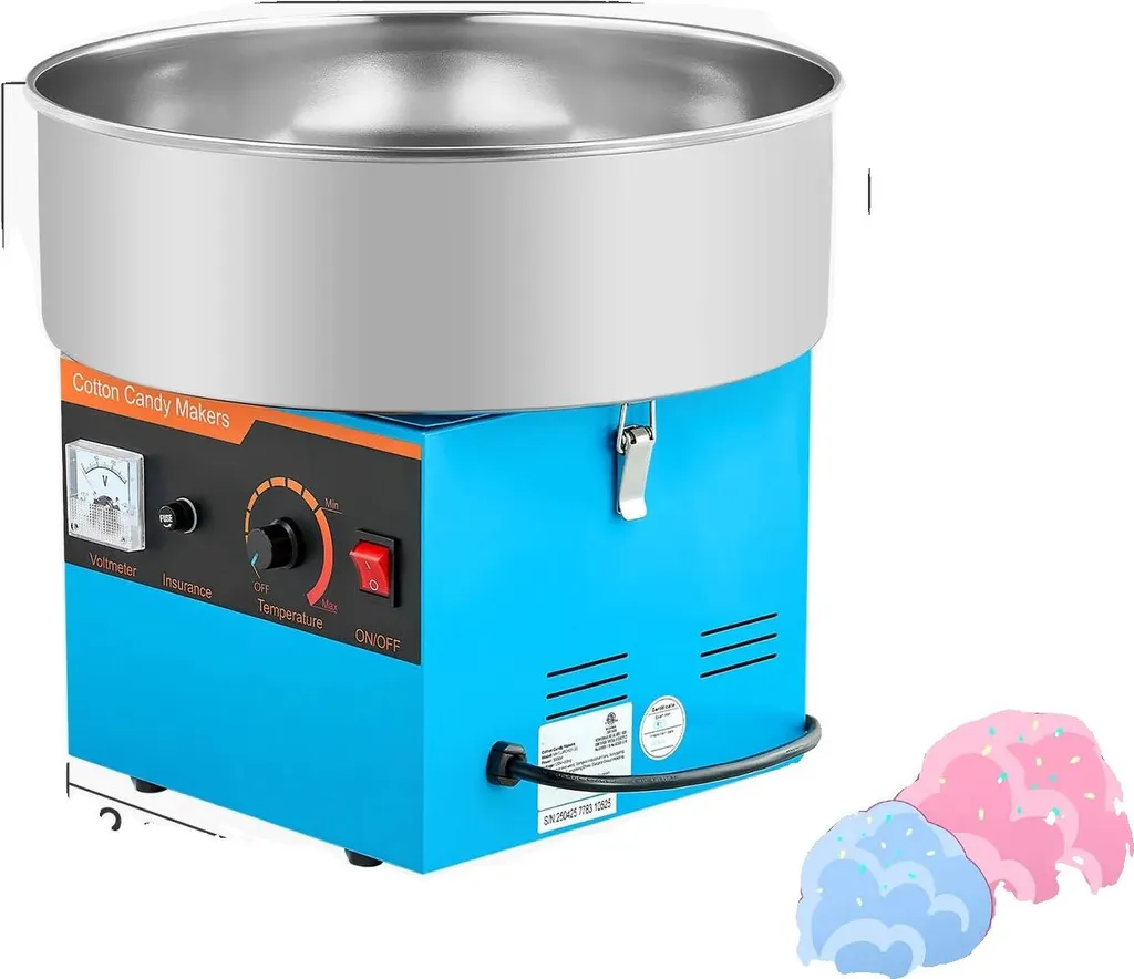 Machine à barbe à papa pour goûter enfant, modèle bleu sécurisé