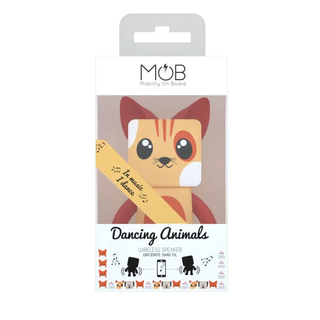MOB Haut-parleur sans fil Dancing Cat - Enceinte Bluetooth Animale - 5