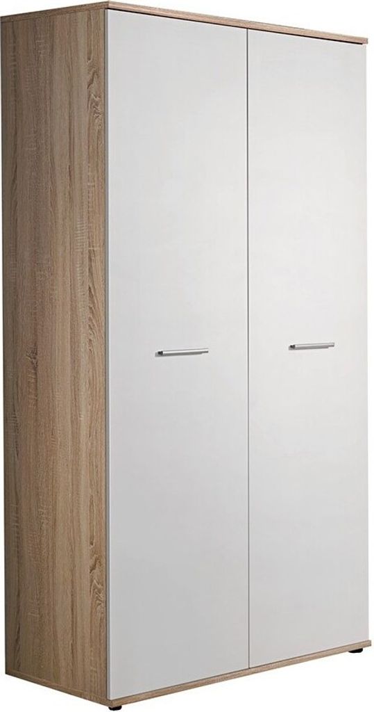 Kinderzimmerschrank im Design Eichenholzfarbe und Weiß mit 2 Drehtüren, Kollektion DENVER.