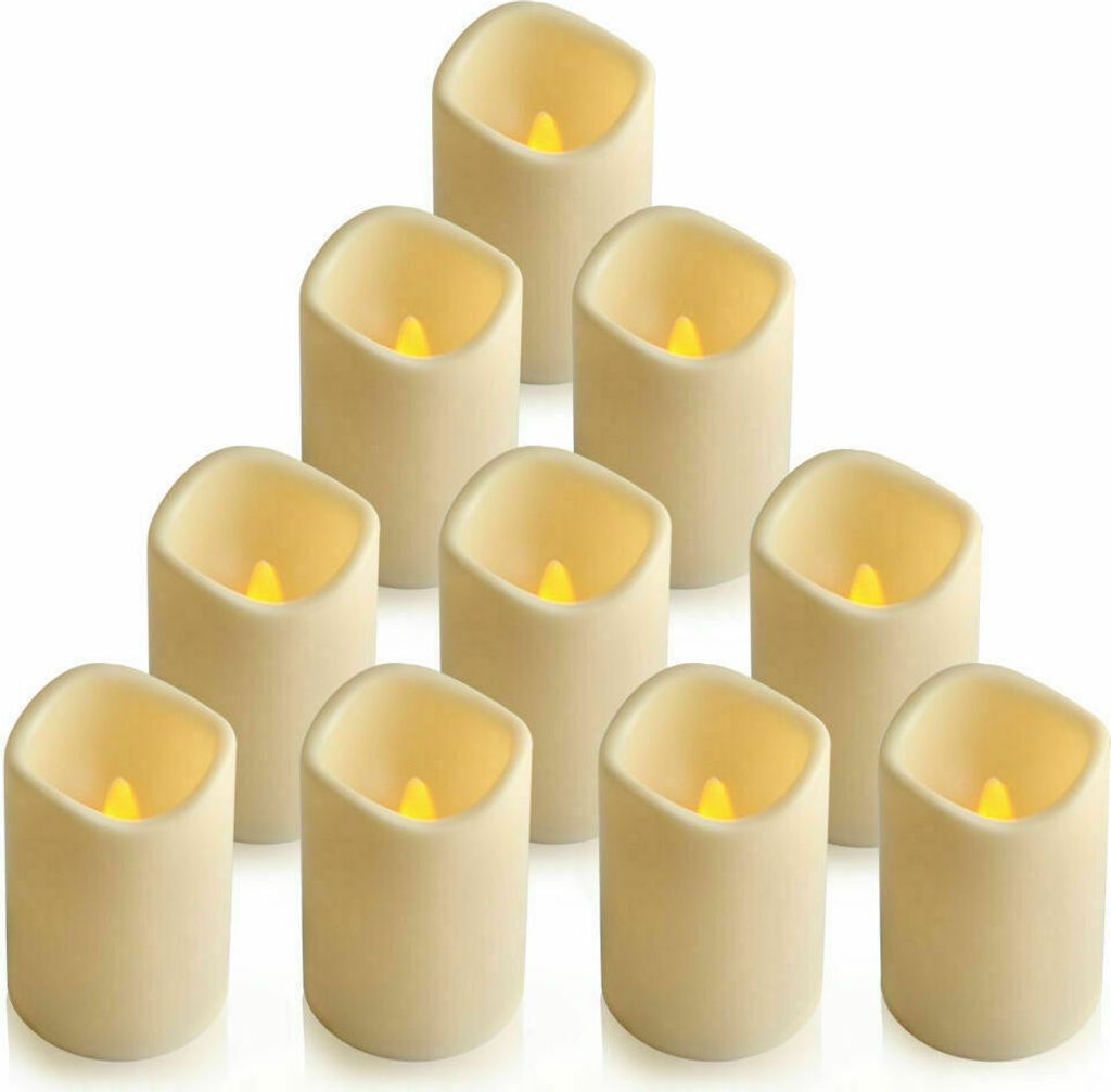 10 Stück LED Kerzenlicht , 3AAA batteriebetriebenes LED Kerzen Flackernd, 11.5 cm Höhe, dekoratives Kerzenlicht für Abendessen, Geburtstag, Weih...