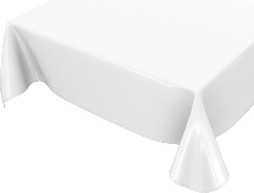 Tischdecke Wachstuch PVC abwaschbar Einfarbig Weiß 140x140cm Band