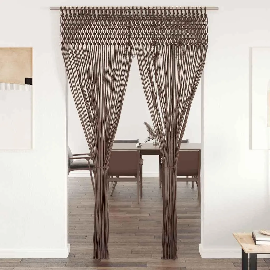 Séparateur de Pièce Macramé 140x240 cm Taupe - Déco Bohème et Zen