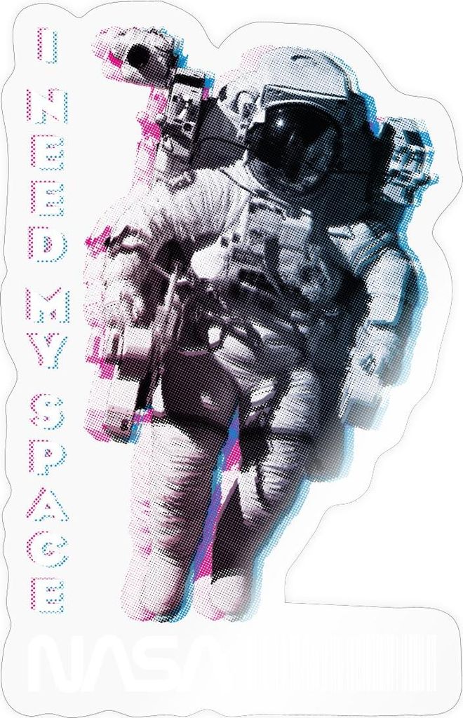 Spreadshirt NASA Astronaut Mit Witzigem Spruch I Need My Space Sticker Aufkleber, 10 x 10 cm, Transparent glänzend
