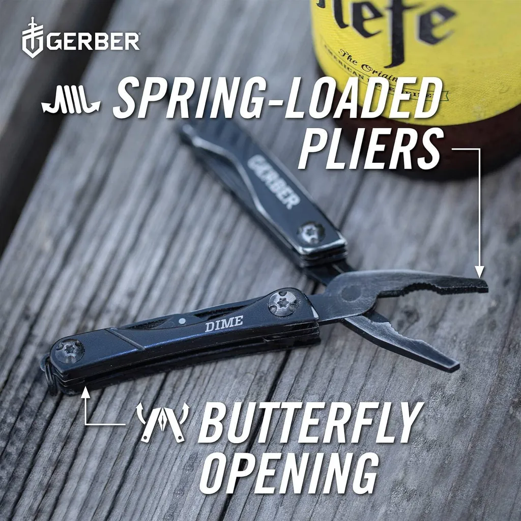 Mini Outil Multifonction 12 en 1 Noir Gerber Dime ultra compact