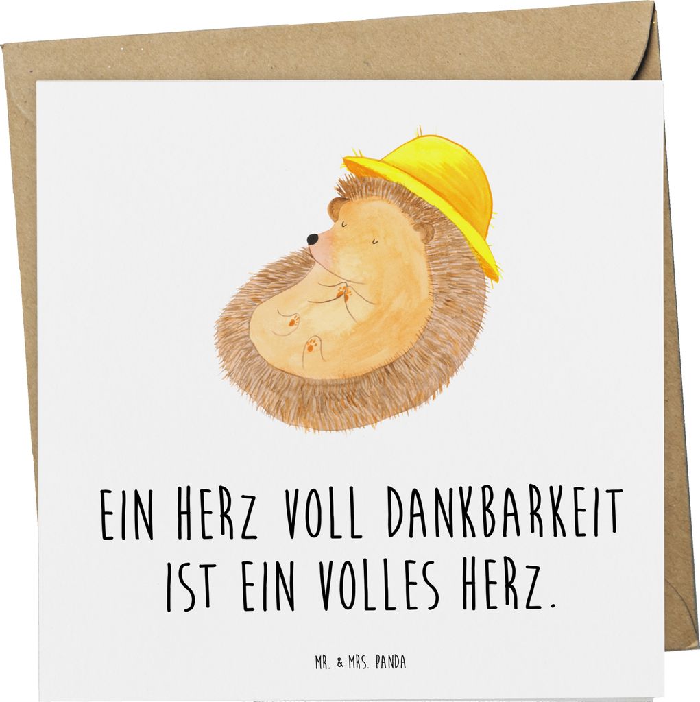 Mr. & Mrs. Panda Grußkarte Herz Dankbarkeit Erntedankfest - Produktbild 