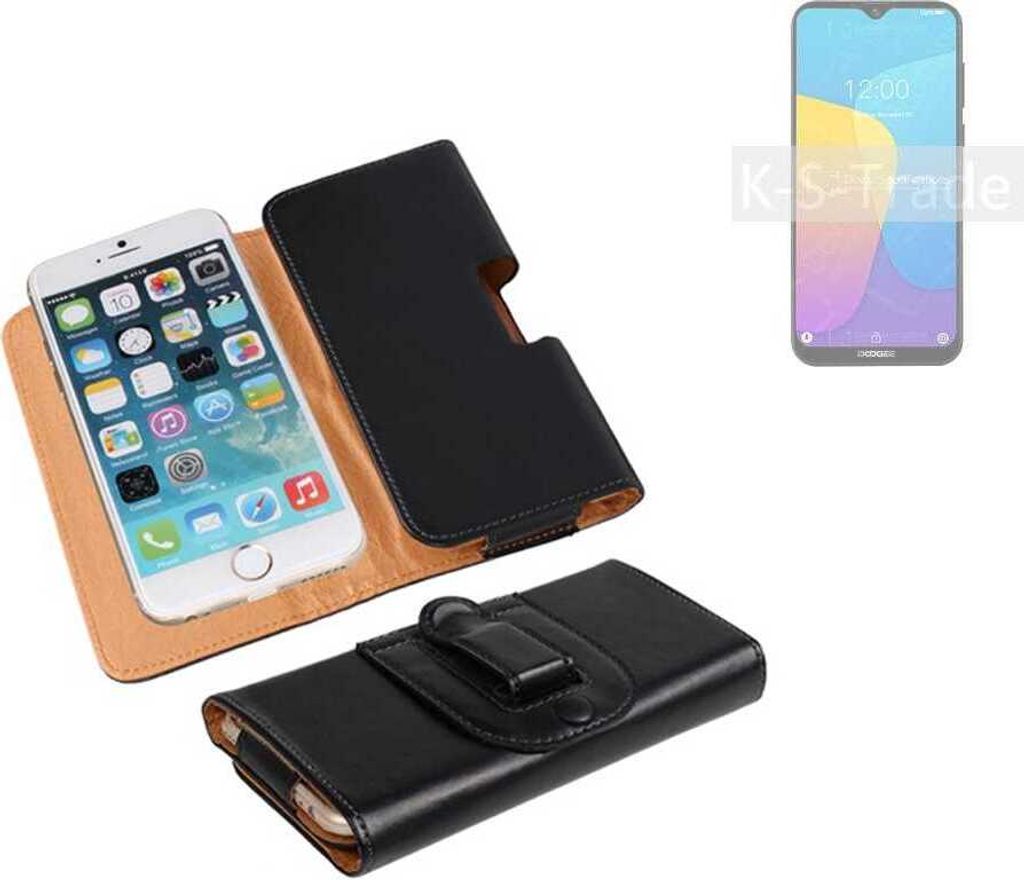 K-S-Trade Schützhülle Handyhülle kompatibel mit Doogee X90L Holster Gürtel Tasche Schutzhülle Handy-Tasche Smartphone Case Seitentasche schwarz