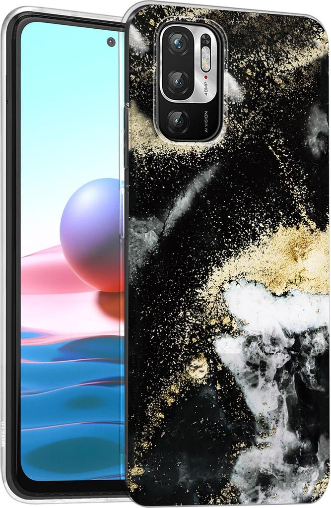 Hülle für Xiaomi Redmi Note 10 5G Schutzhülle Marmor Motiv Handy Case Silikon Slim Cover