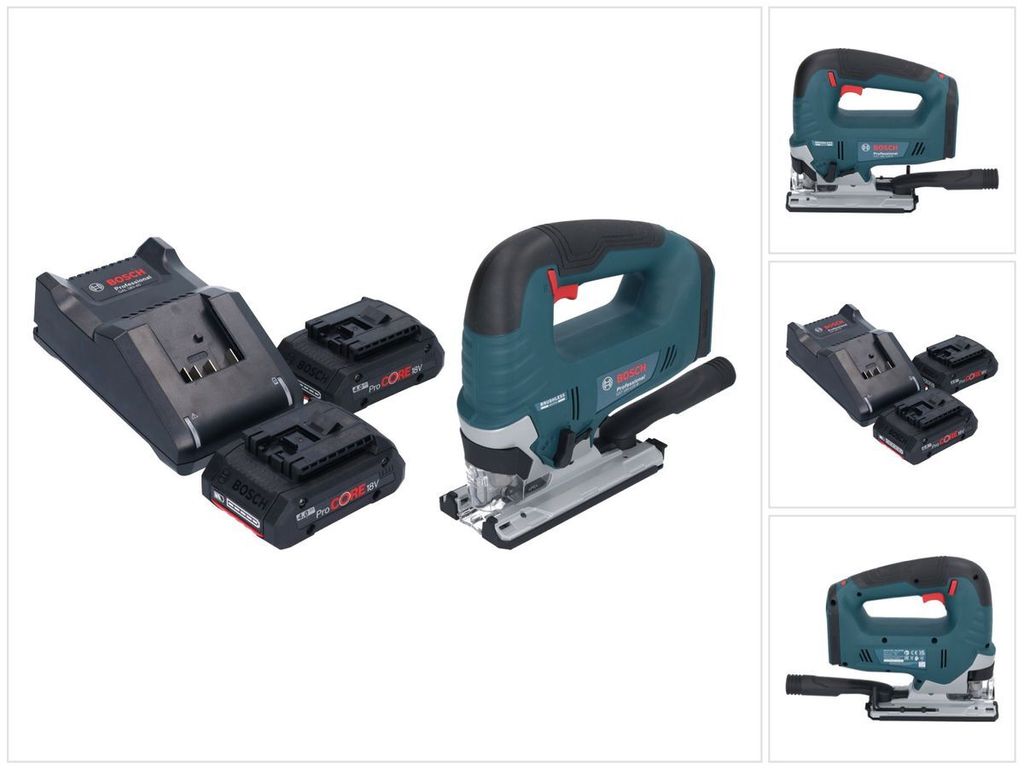Bosch GST 18V-125 B Professional Akku Stichsäge 18 V 125 mm Brushless + 2x ProCORE Akku 4,0 Ah + Ladegerät