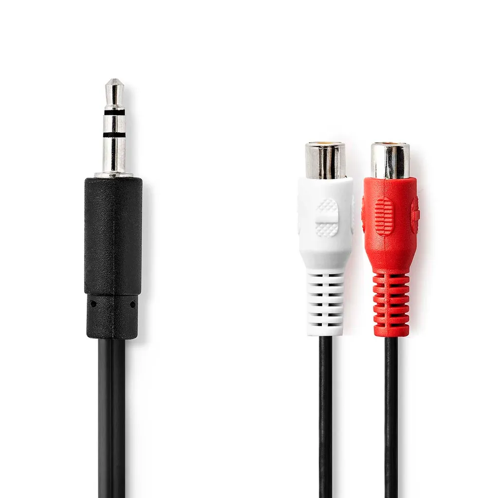 Sdoppiatore Audio 2 RCA Femmina - Jack 3.5mm Maschio 0,20m | Nichel