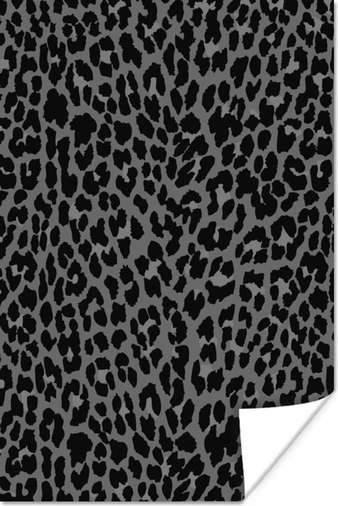 MuchoWow Poster Leopardenmuster - Design - Grau 40x60 cm - Plakate für die Wand - Poster Babyzimmer