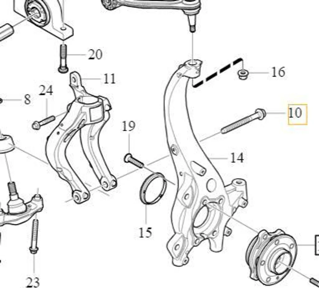 Boulon de fourche avant OE pour Volvo S60 S90 XC60 XC90 II