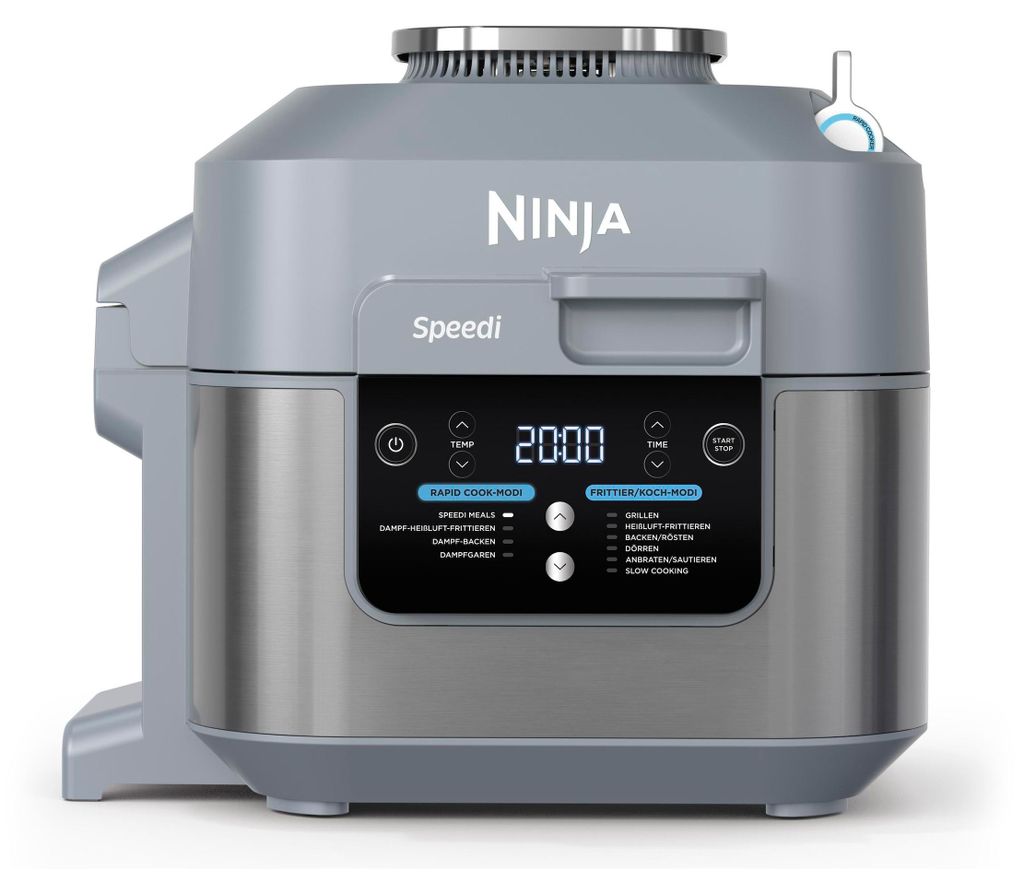 A front-facing view of a Ninja Speedi air fryer.