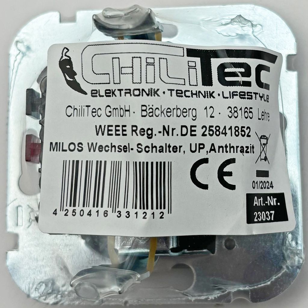 MILOS Wechselschalter 230V/ 10A Anthrazit Produktbild 3