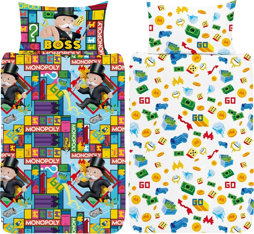 Linge de lit Monopoly multicolore réversible TC267 coton doux et sain