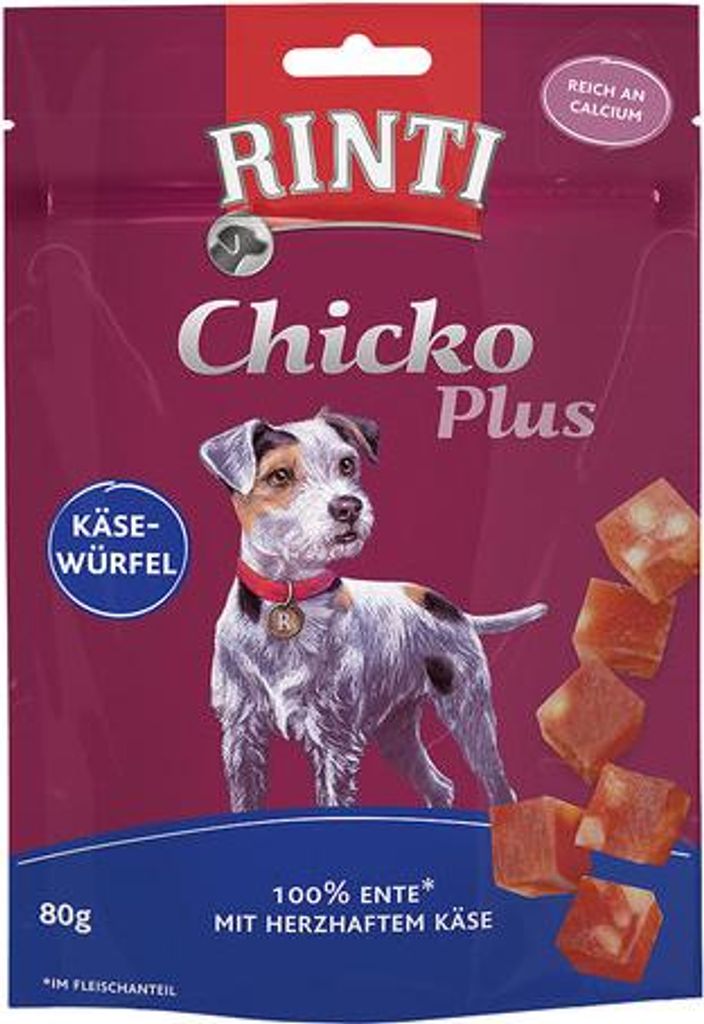 Rinti Chicko Käsewürfel mit Ente 80g