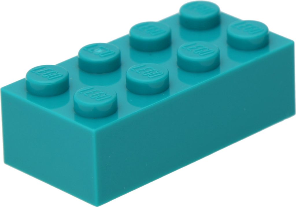 100x LEGO Steine 2x4, dunkles Türkis