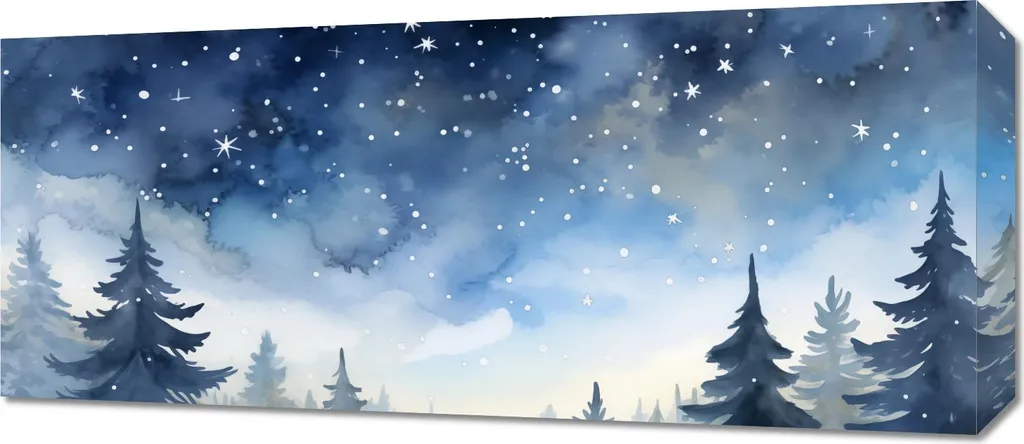 Quadro in Tela 70x30 cm Paesaggio Bosco Misterioso Tramonto