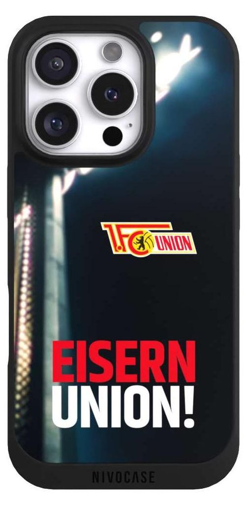 NIVOCASE Handyhülle für Apple iPhone 16 Pro Hülle NIVOpure Case Schwarz 1. FC Union Berlin Fanartikel Fußball