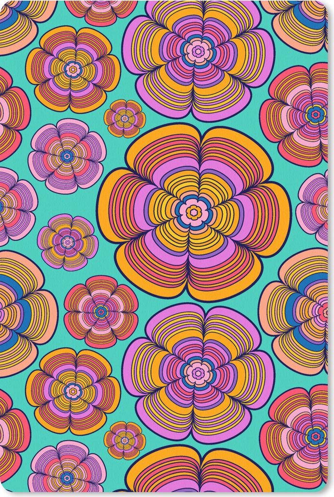 MuchoWow Mauspad Mousepad Design - Flower Power - Farben 18x27 cm - Mousepads - Maus Mat - Pad - Mausunterlage